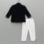 Stylish Cut Dana And Beads Embroidered Velvet Sherwani With Pyjama
