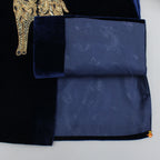 Stylish Cut Dana And Beads Embroidered Velvet Sherwani With Pyjama
