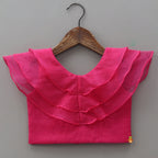 Ruffle Layered Top With Contrasting Printed Lehenga