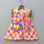 Checkered Printed Top With Dhoti Style Pant