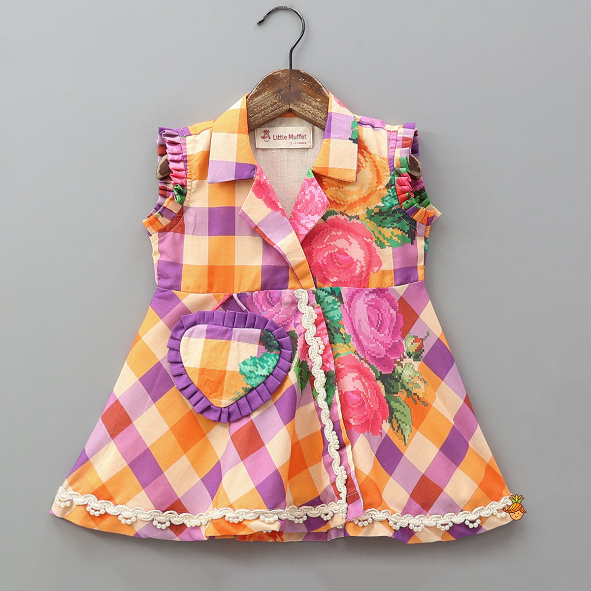 Checkered Printed Top With Dhoti Style Pant