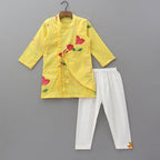 Asymmetric Wrap Style Kurta With Pyjama