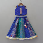 Booti Work Top And Brocade Lehenga With Lace Border Dupatta
