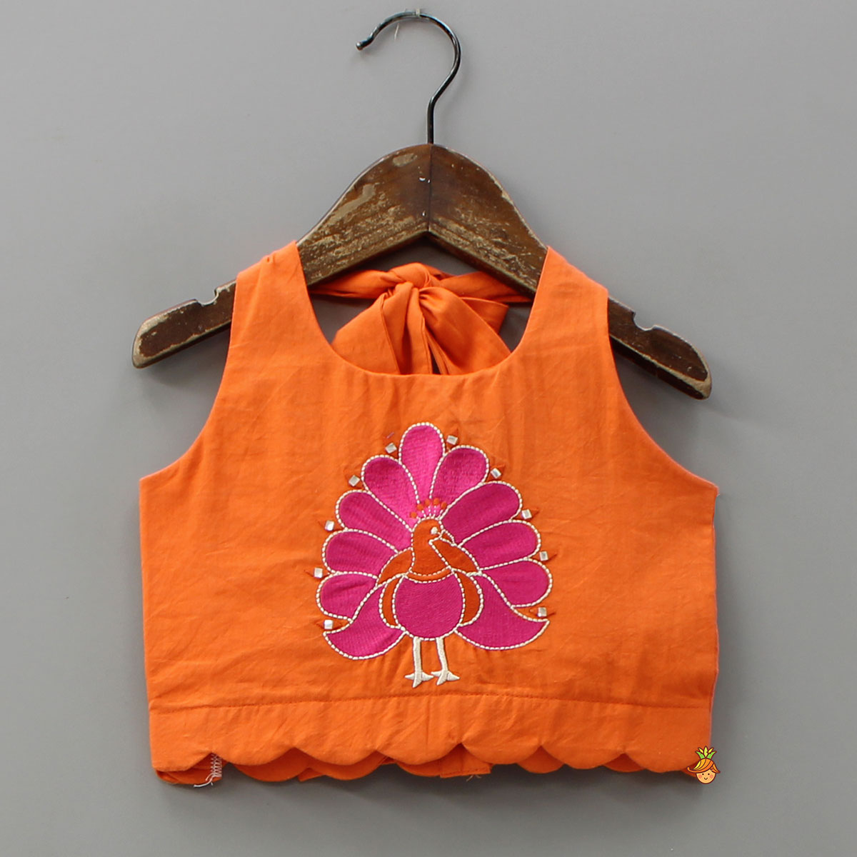 Pre Order: Back-Knot Halter Neck Crop Top And Lehenga