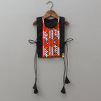 Pre Order: Top With Embroidered Overlay Cape And Tassel Detailed Flared Lehenga