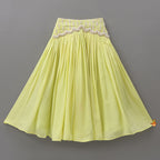 Pre Order: Statement Embroidered Jacket Style Crop Top With Flared Lehenga