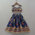 Strappy Crop Top And Matching Lehenga With Dupatta