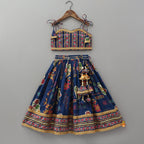 Strappy Crop Top And Matching Lehenga With Dupatta