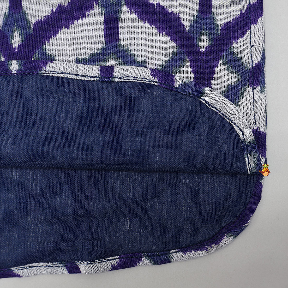 Lotus Embroidered Ikat Inspired Print Kurta With Pyjama
