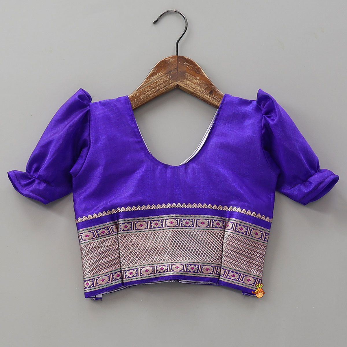 Pre Order: Beautiful Pre Draped Nauvari Saree With Puff Sleeved Top