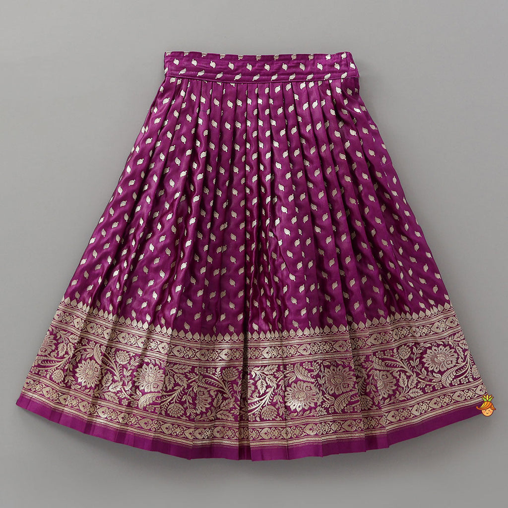 Pre Order: Stunning Embroidered Crop Top And Brocade Lehenga