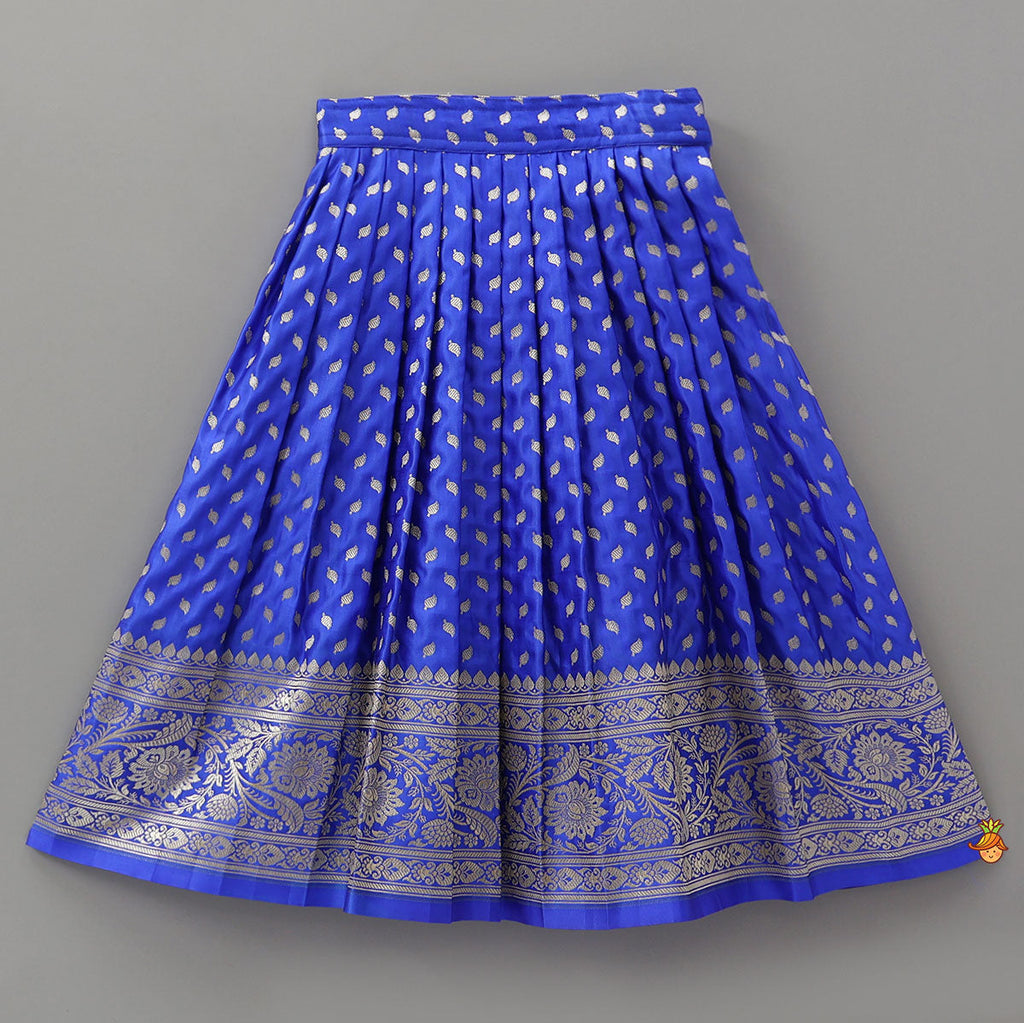 Pre Order: Gorgeous Embroidered Crop Top And Brocade Lehenga