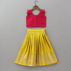 Pre Order: Embroidered Crop Top And Brocade Lehenga
