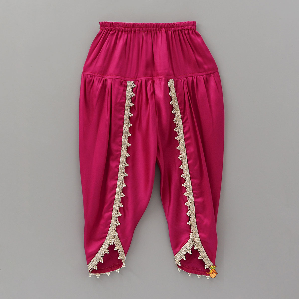 Pre Order: Festive Bandhani Printed Kurti And Dhoti Style Pant With Contrasting Dupatta